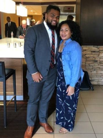 Joe Taufete'e with his wife Noeleen at an event.
